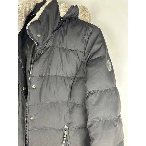 Lauren Ralph Lauren Down Puffer Coat Sherpa Faux Fur Hood Black Women's Size XL - Picture 5 of 16